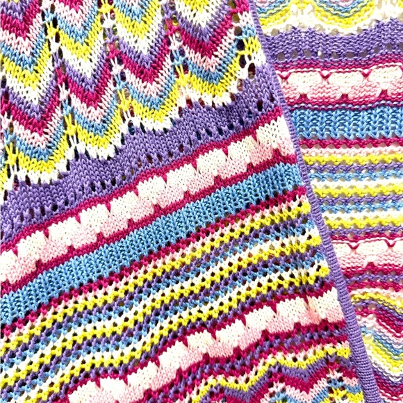 Jessica Simpson paisley purple combo Multicolor Zigzag kimono Cardigan S/M - Picture 5 of 9